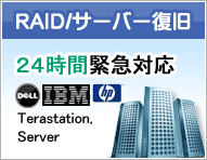 RAID復旧(DELL, IBM, HPサーバー復旧)